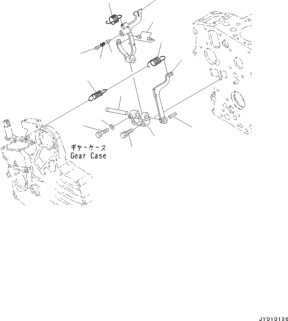 Схема запчастей Komatsu 3D67E-2A - ДВИГАТЕЛЬ, ВИЛЫ РЫЧАГ, РЕГУЛЯТОР (№8A7-) ДВИГАТЕЛЬ, ОДИНОЧН. ЭЛЕМЕНТ ТИП