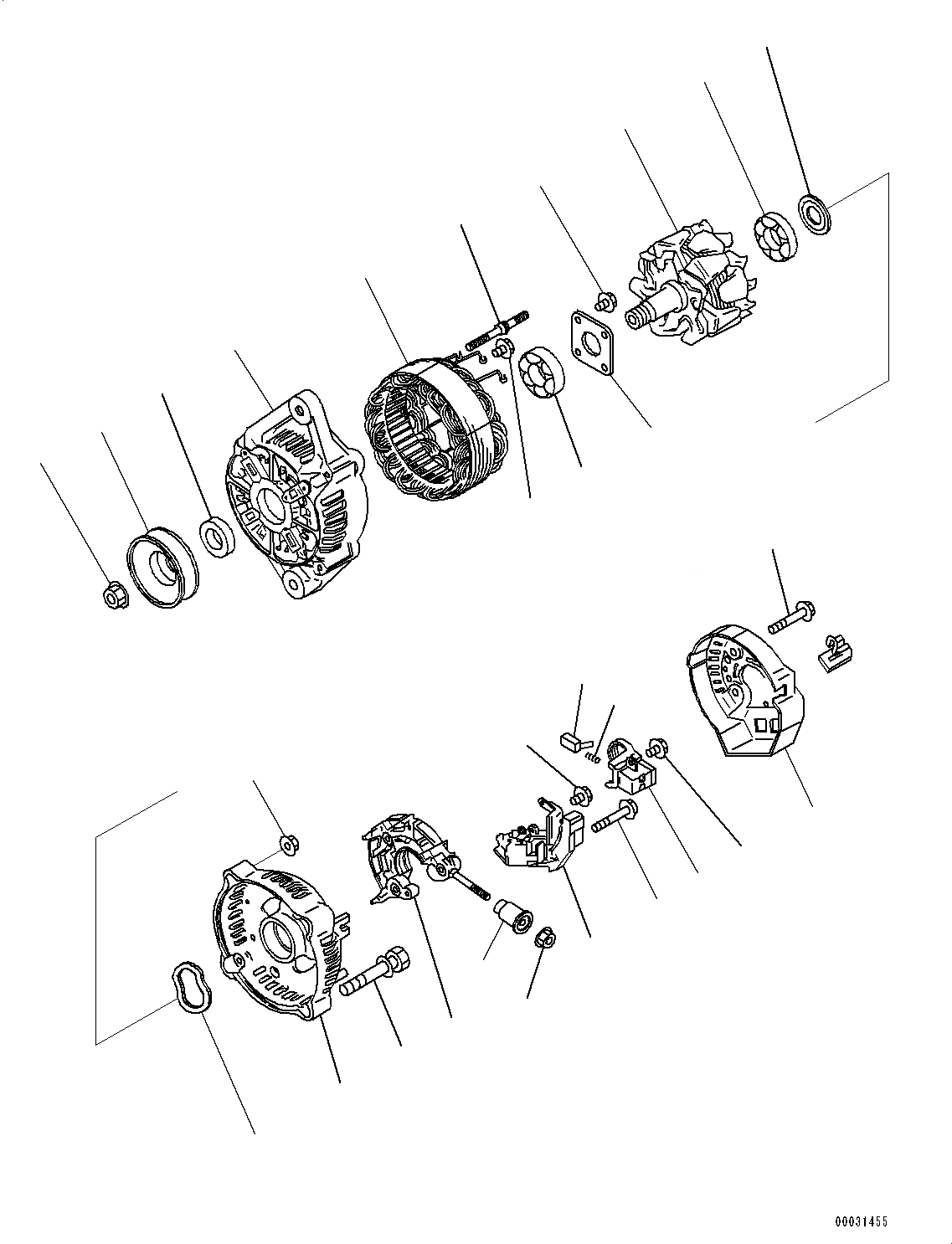 Схема запчастей Komatsu 3D67E-2A - ДВИГАТЕЛЬ, ВНУТР. ЧАСТИ, ГЕНЕРАТОР (№8A7-) ДВИГАТЕЛЬ, ОДИНОЧН. ЭЛЕМЕНТ ТИП