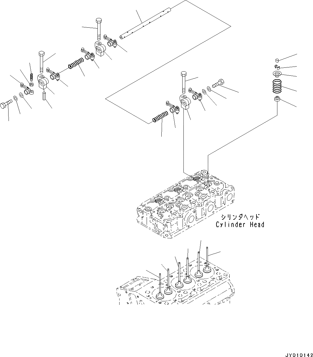 Схема запчастей Komatsu 3D67E-2A - ДВИГАТЕЛЬ, КЛАПАН И КОРОМЫСЛО (№8A7-) ДВИГАТЕЛЬ, ОДИНОЧН. ЭЛЕМЕНТ ТИП