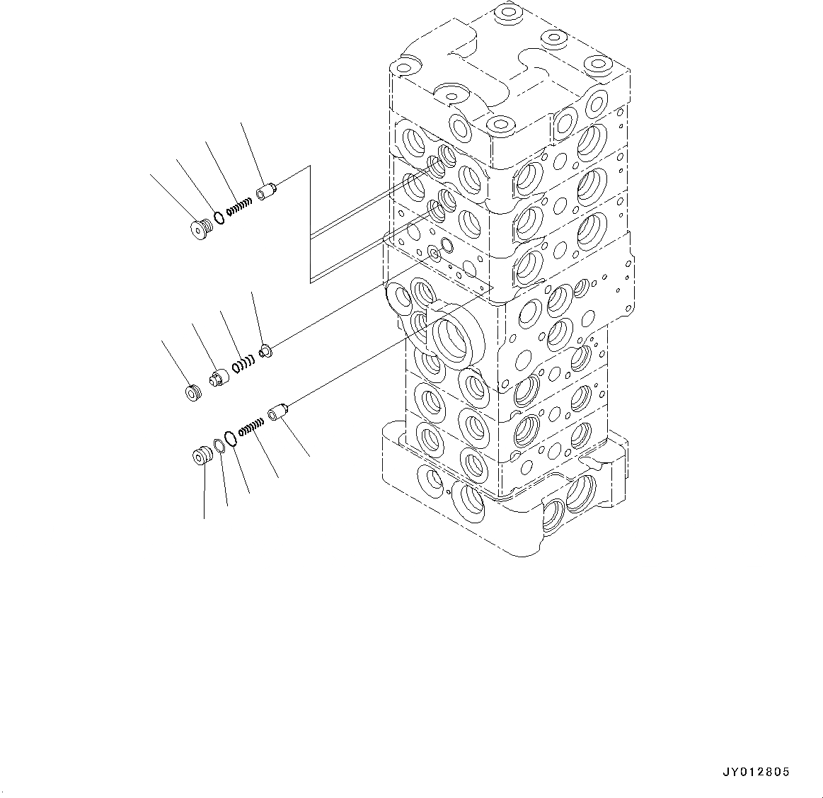 Схема запчастей Komatsu PC78US-8 - УПРАВЛЯЮЩ. КЛАПАН, ВНУТР. ЧАСТИ (/) (№-) УПРАВЛЯЮЩ. КЛАПАН, ДЛЯ MACHINE БЕЗ ОТВАЛ