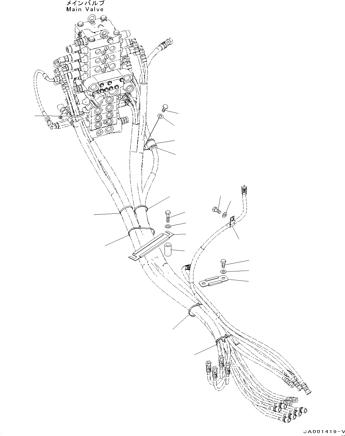 Схема запчастей Komatsu PC78US-8 - ПРОПОРЦИОНАЛЬН. PRESSURE УПРАВЛ-Е (PPC) КЛАПАН ТРУБЫ, ОСНОВН. ТРУБЫ (/) (№-) ПРОПОРЦИОНАЛЬН. PRESSURE УПРАВЛ-Е (PPC) КЛАПАН ТРУБЫ, ДЛЯ MACHINE БЕЗ ОТВАЛ