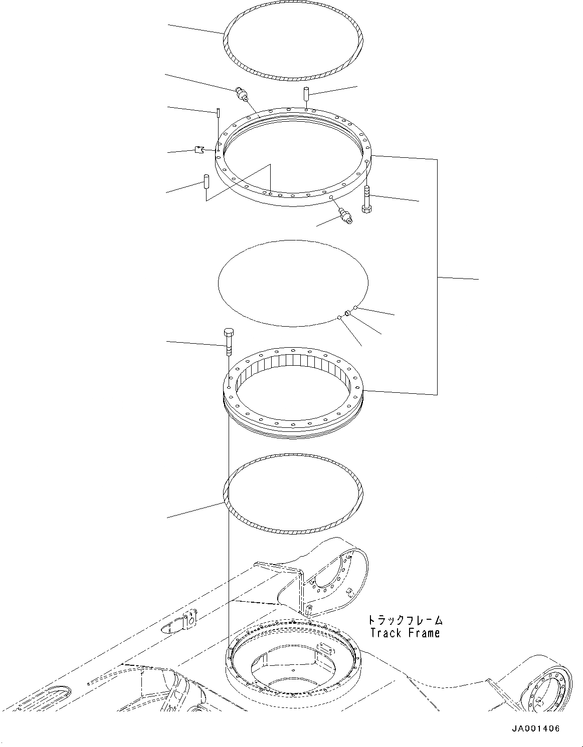 Схема запчастей Komatsu PC78US-8 - ПОВОРОТН. КРУГ (№-) ПОВОРОТН. КРУГ