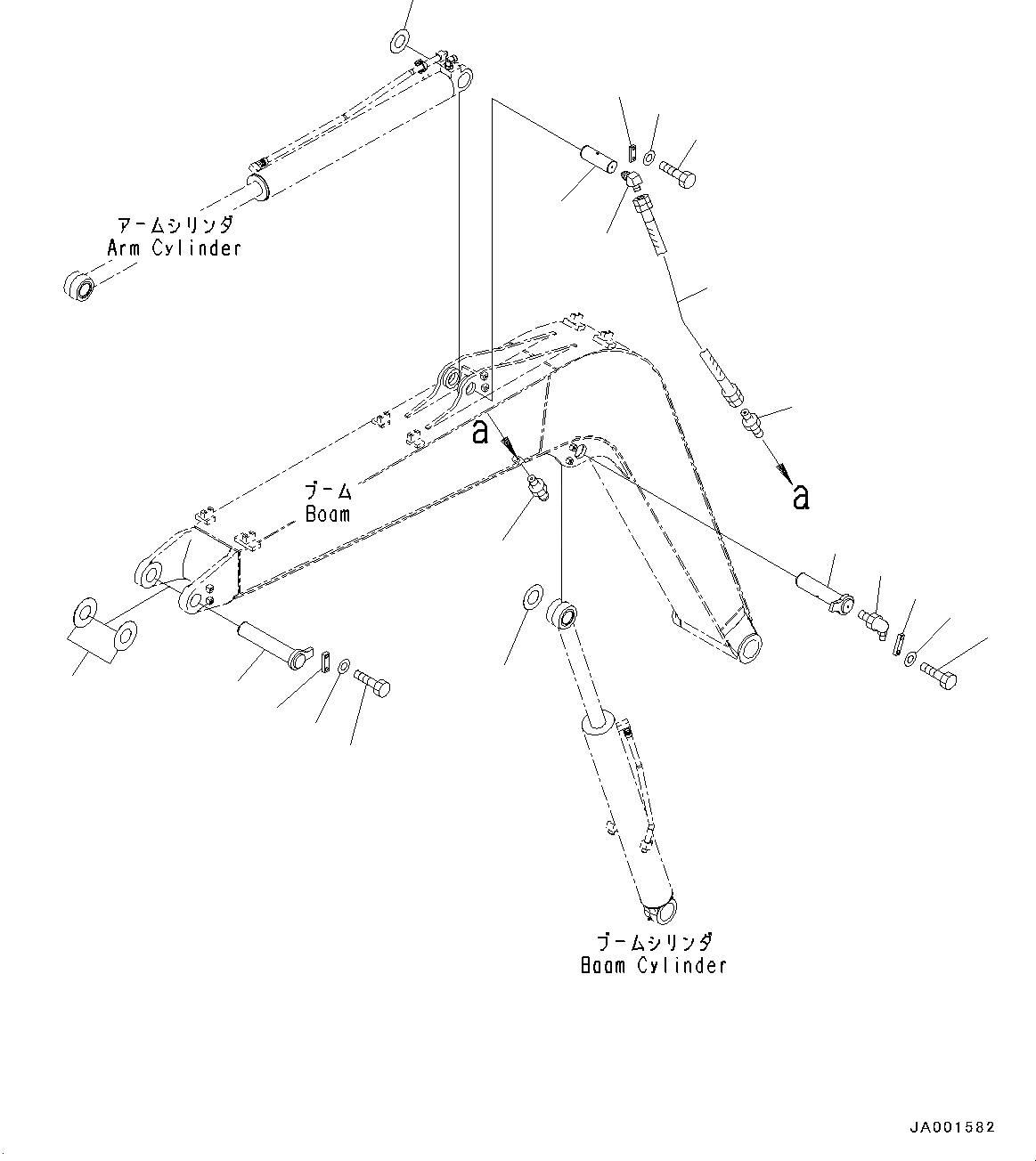 Схема запчастей Komatsu PC78US-8 - СТРЕЛА, ПАЛЕЦ (№-) СТРЕЛА, 7MM УСИЛ.ENED СТРЕЛА, -НАВЕСН. ОБОРУД