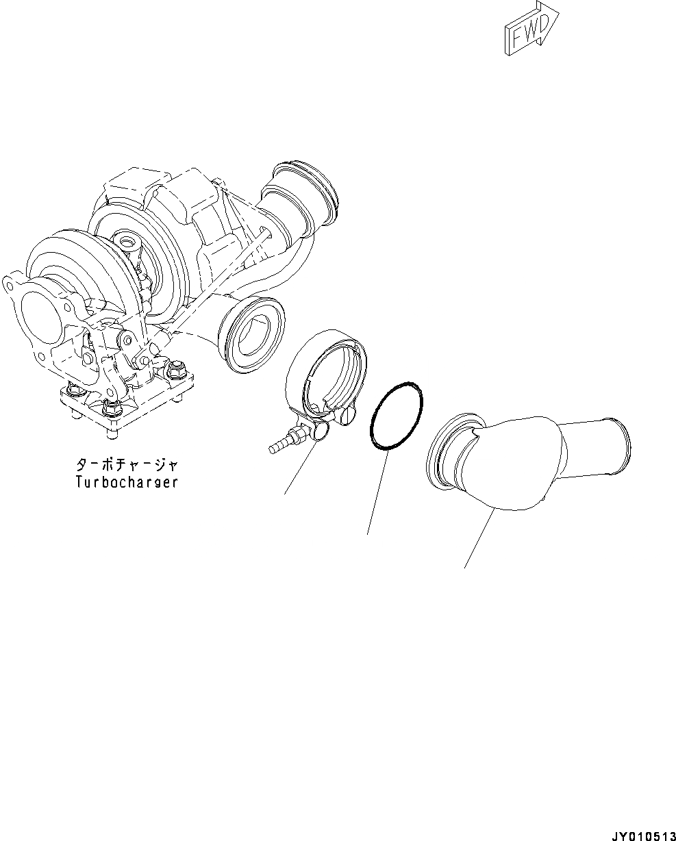 Схема запчастей Komatsu SAA4D95LE-5G - ВОЗД. ПЕРЕДАЧА СОЕДИН-Е (№7-) ВОЗД. ПЕРЕДАЧА СОЕДИН-Е