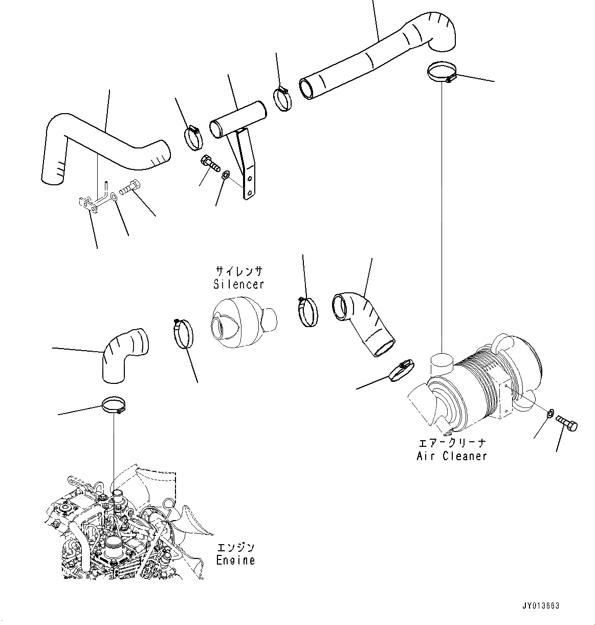 Схема запчастей Komatsu WA50-6 - ВОЗДУХООЧИСТИТЕЛЬ, (№-) ВОЗДУХООЧИСТИТЕЛЬ