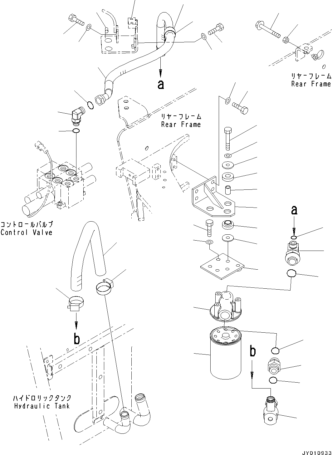 Схема запчастей Komatsu WA50-6 - ГИДРОЛИНИЯ, ВОЗВРАТ. ТРУБЫ (№-) ГИДРОЛИНИЯ