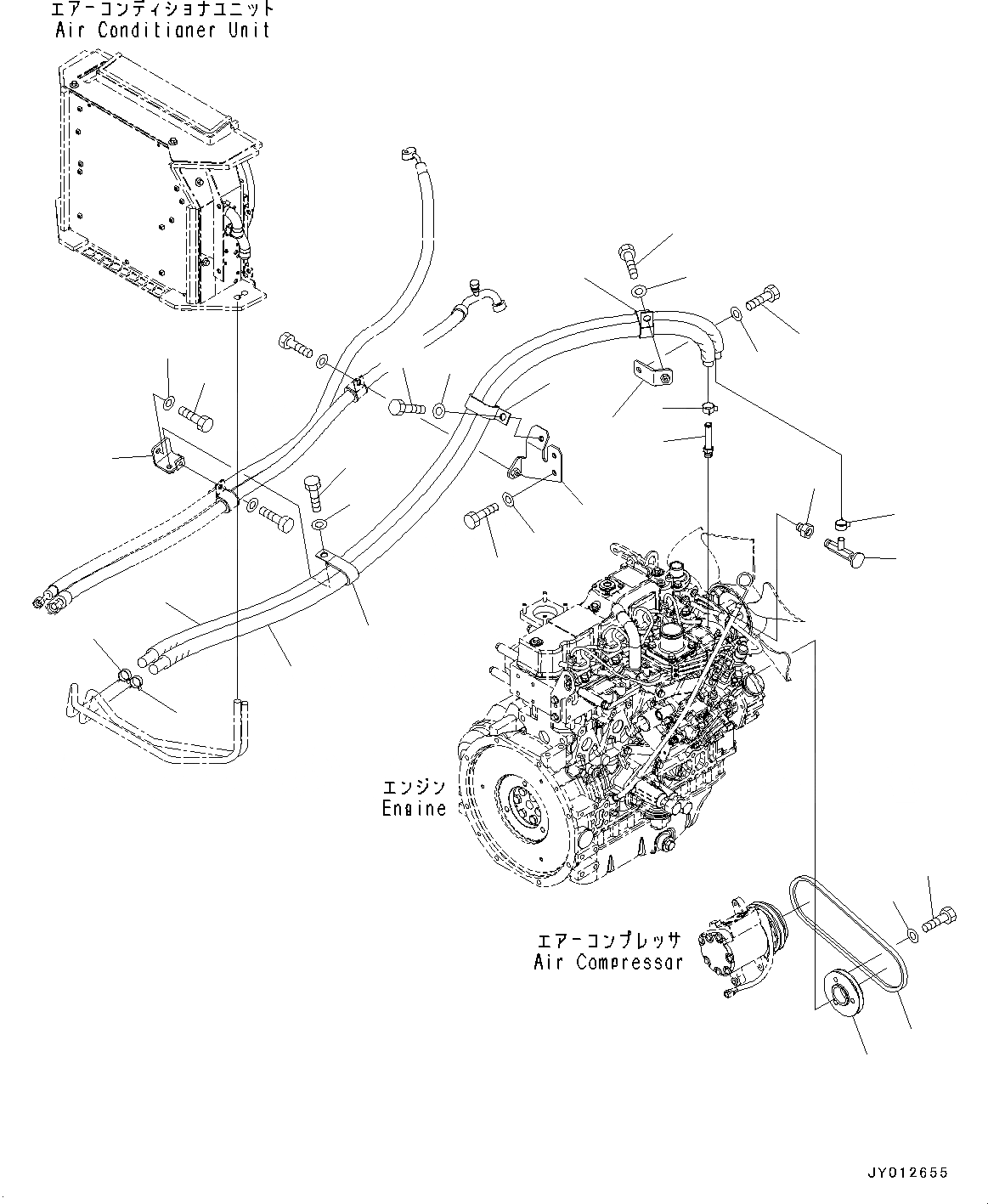 Схема запчастей Komatsu WA50-6 - БЛОК КОНДИЦИОНЕРА, ШЛАНГИ ОБОГРЕВАТЕЛЯ (№-9) БЛОК КОНДИЦИОНЕРА
