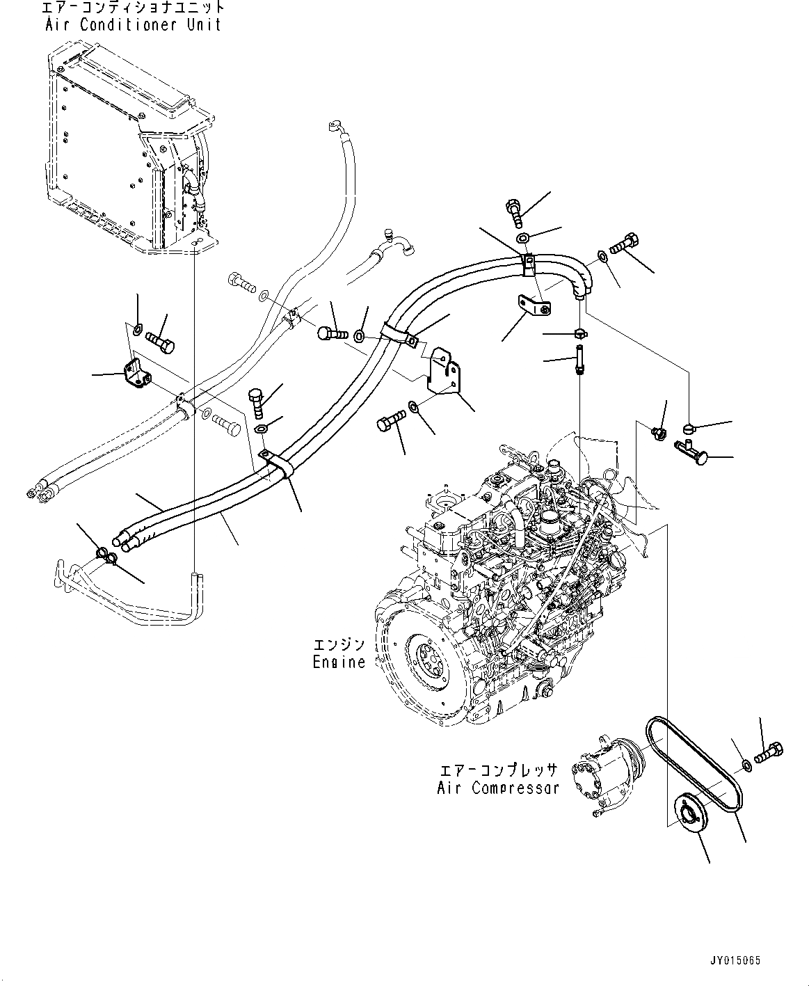 Схема запчастей Komatsu WA50-6 - БЛОК КОНДИЦИОНЕРА, ШЛАНГИ ОБОГРЕВАТЕЛЯ (№-) БЛОК КОНДИЦИОНЕРА