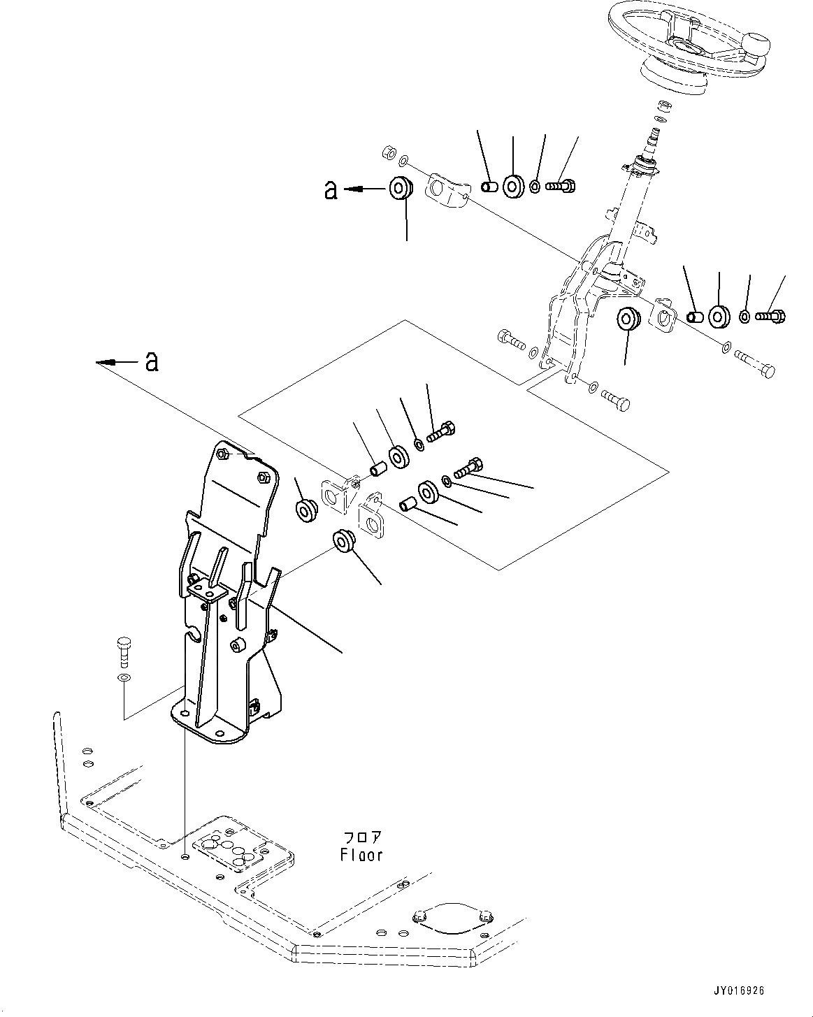 Схема запчастей Komatsu WA50-6 - ОСНОВН. КОНСТРУКЦИЯ, РУЛЕВ. КОЛОН. КРЫШКА(№-) ОСНОВН. КОНСТРУКЦИЯ, 3-Х СЕКЦИОНН. КОНТРОЛЬН. КЛАПАН С НАВЕСН. ОБОРУД ЦИЛИНДР, ДЛЯ США, С МАСТЕР КЛЮЧ
