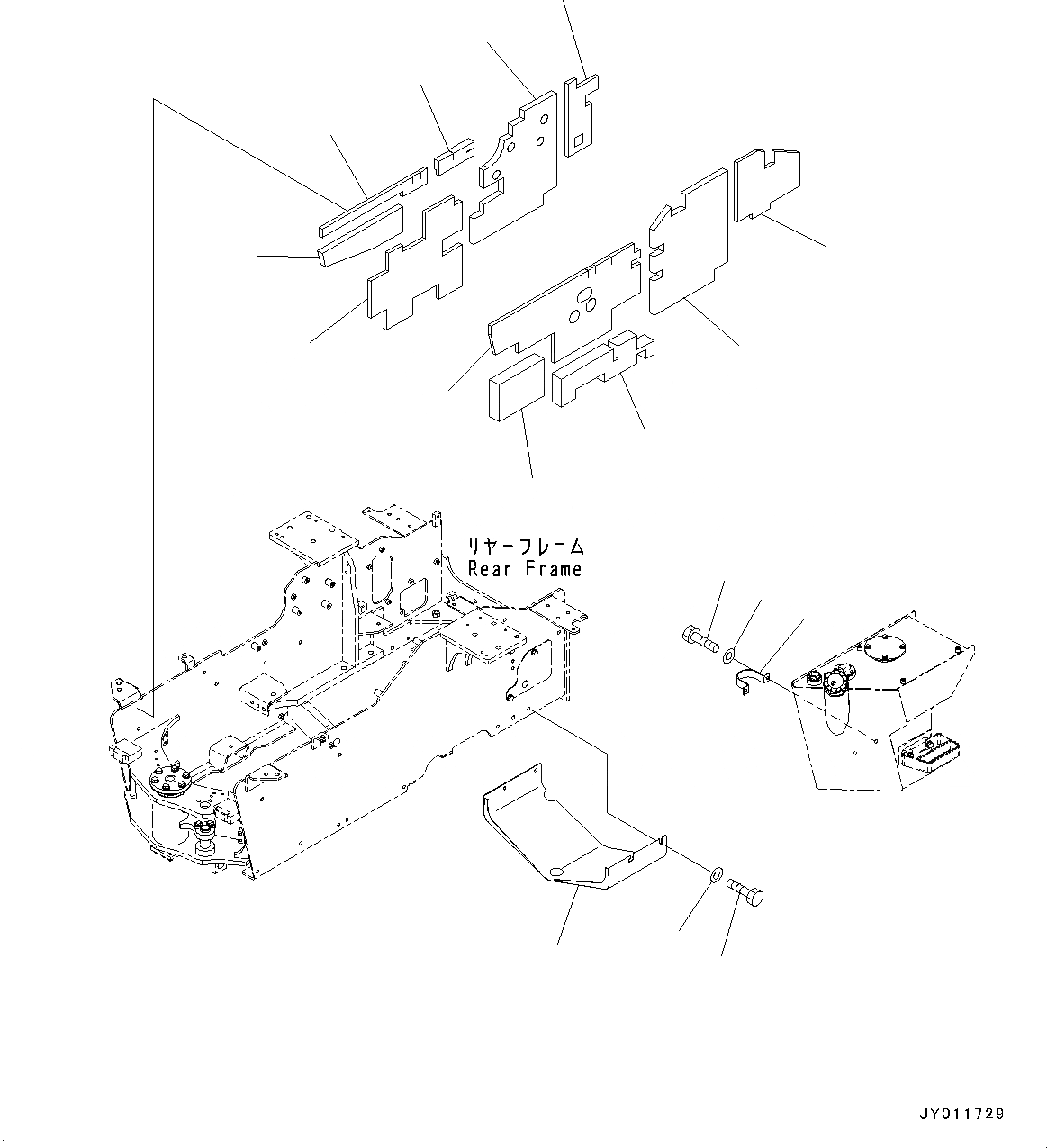 Схема запчастей Komatsu WA50-6 - СИЛОВАЯ ПЕРЕДАЧА НИЖН. ЗАЩИТА, (№-) СИЛОВАЯ ПЕРЕДАЧА НИЖН. ЗАЩИТА