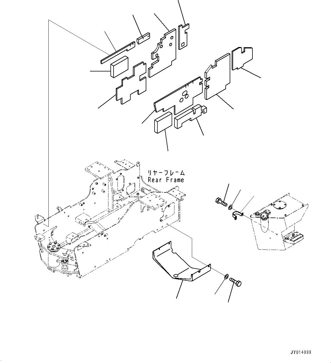 Схема запчастей Komatsu WA50-6 - СИЛОВАЯ ПЕРЕДАЧА НИЖН. ЗАЩИТА, (№-) СИЛОВАЯ ПЕРЕДАЧА НИЖН. ЗАЩИТА