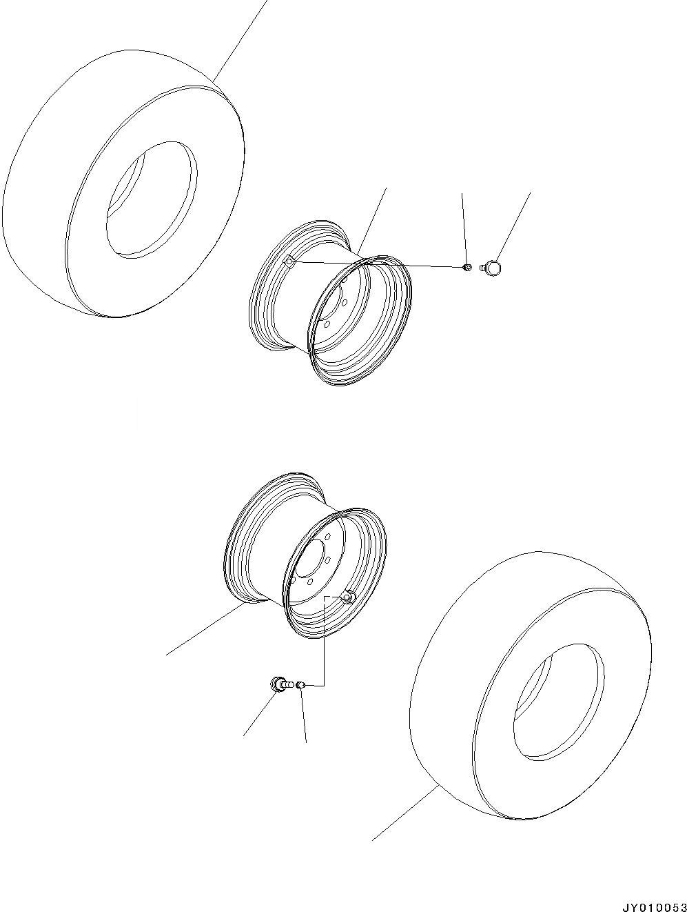 Схема запчастей Komatsu WA50-6 - ШИНЫ И ОБОД КОЛЕСА (№-) ШИНЫ И ОБОД КОЛЕСА, ./-8-8PR