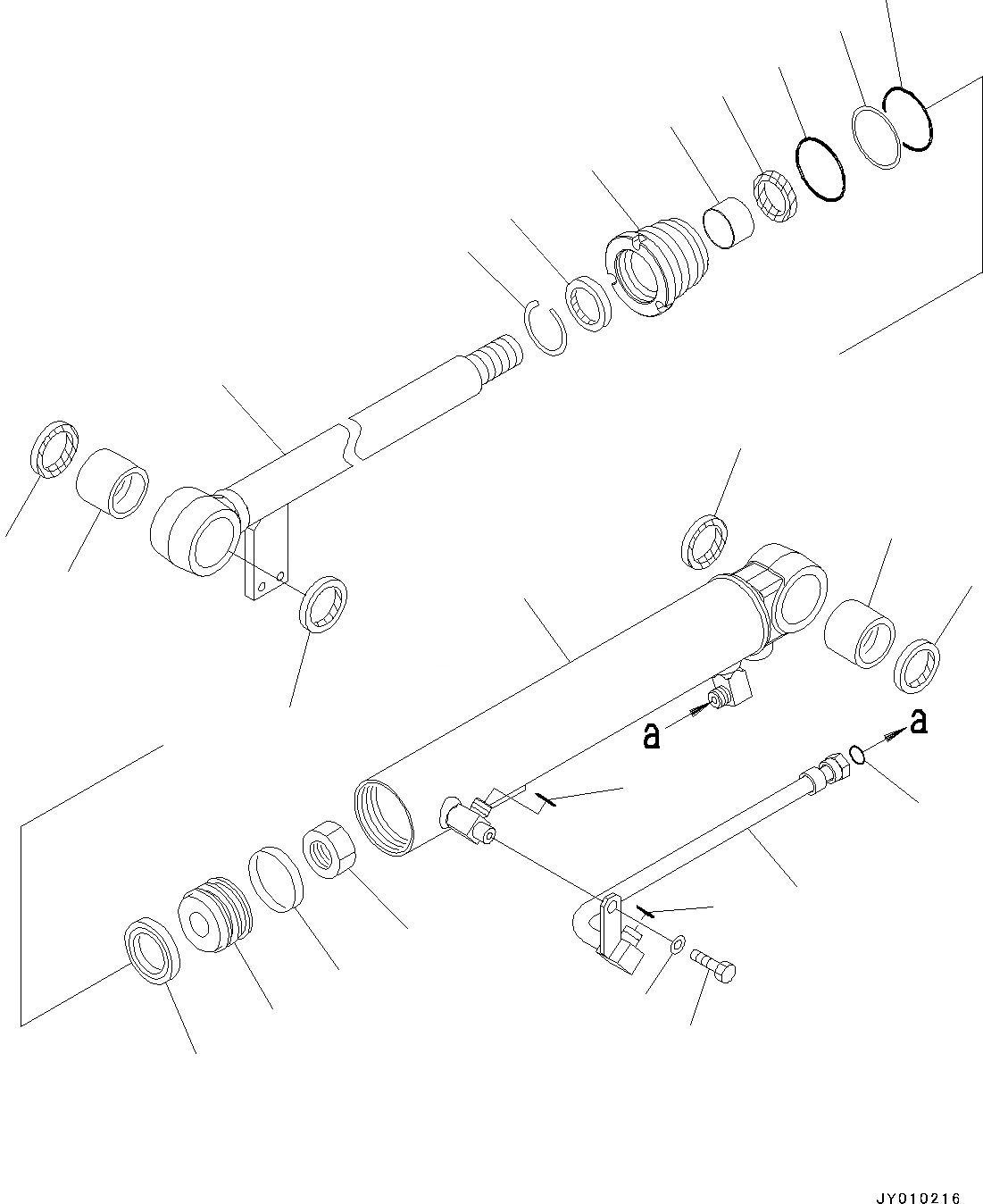 Схема запчастей Komatsu WA50-6 - ЦИЛИНДР КОВША (№-) ЦИЛИНДР КОВША, ВНУТР. ЧАСТИ