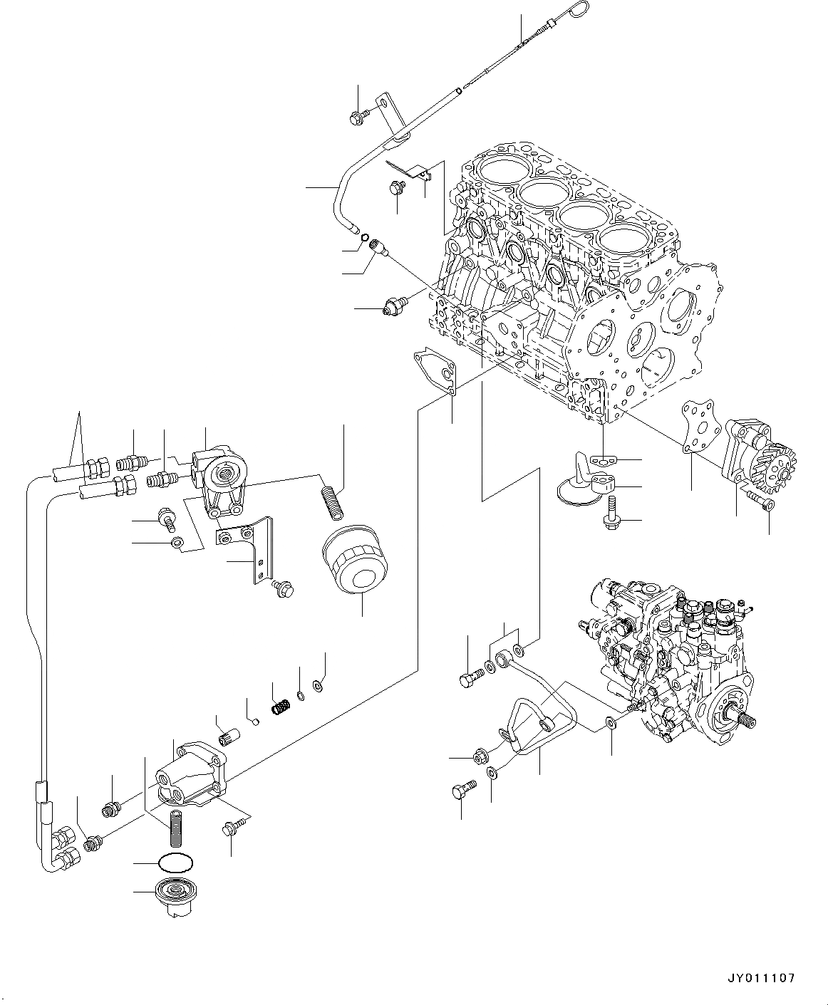 Схема запчастей Komatsu 4D88-6 - ДВИГАТЕЛЬ, СИСТЕМА СМАЗКИ МАСЛ. СИСТЕМА (№-) ДВИГАТЕЛЬ