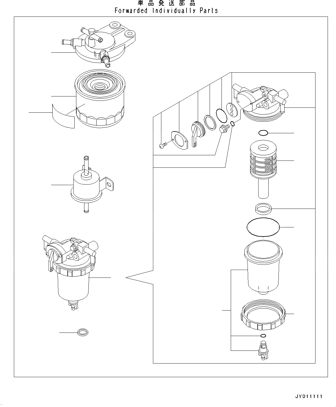 Схема запчастей Komatsu 4D88-6 - ДВИГАТЕЛЬ, ТОПЛИВН. ФИЛЬТР. (№-) ДВИГАТЕЛЬ