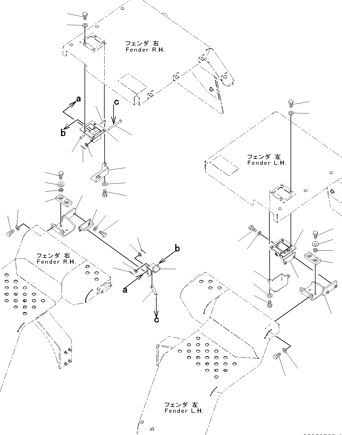 Схема запчастей Komatsu WA200-6 - ЗАДН. КРЫЛО, КОМПОНЕНТЫ (№7-) ЗАДН. КРЫЛО, С ДОПОЛН. ТОПЛИВН. ФИЛЬТР.