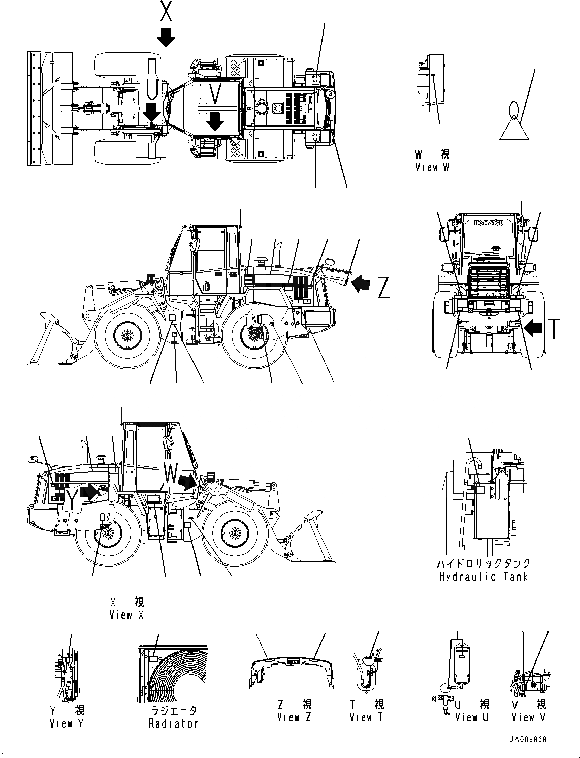 Схема запчастей Komatsu WA200-6 - МАРКИРОВКА, ТАБЛИЧКИ (/) (№779-) МАРКИРОВКА, АНГЛ.
