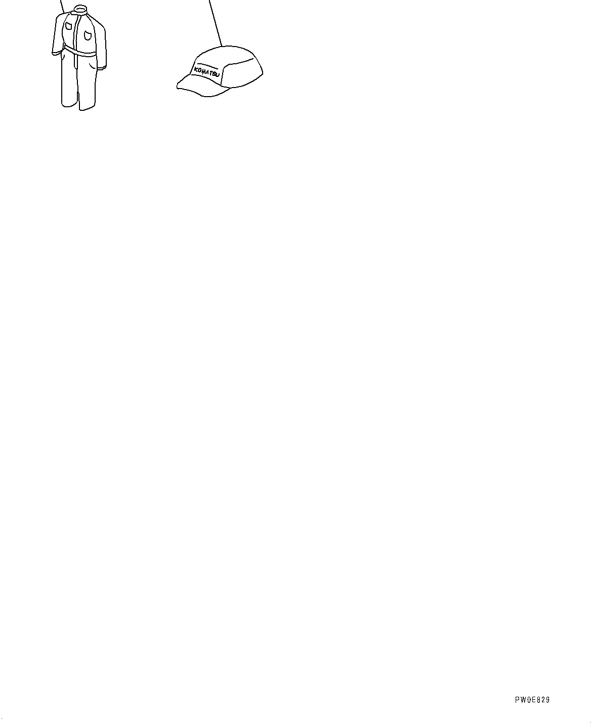 Схема запчастей Komatsu WA200-6 - КЕПКА И КОМБИНЕЗОН (№7-) КЕПКА И КОМБИНЕЗОН