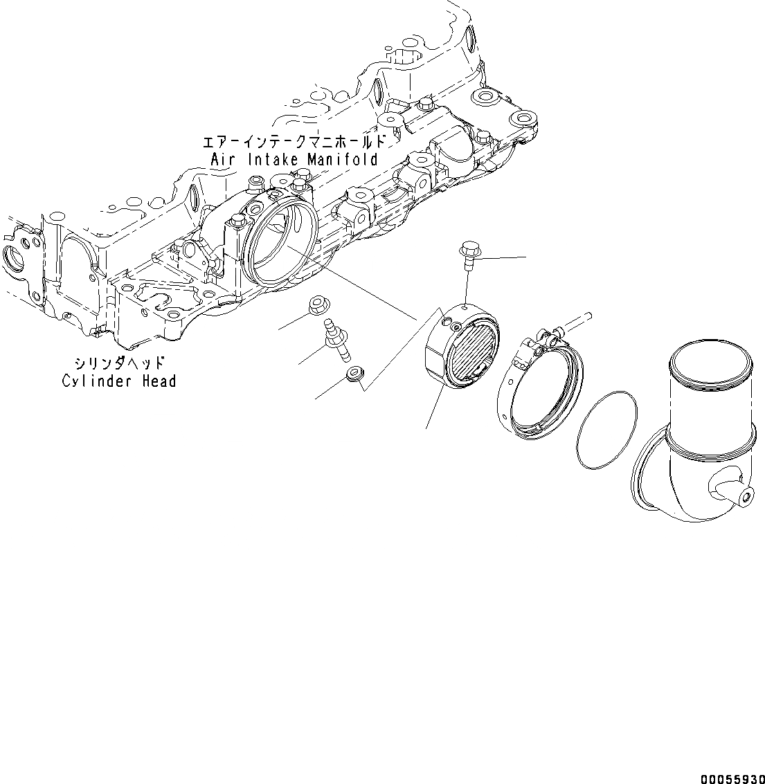 Схема запчастей Komatsu SAA4D107E-1B - ПОДОГРЕВАТЕЛЬ ВПУСКА ВОЗДУХА (№8-) ПОДОГРЕВАТЕЛЬ ВПУСКА ВОЗДУХА