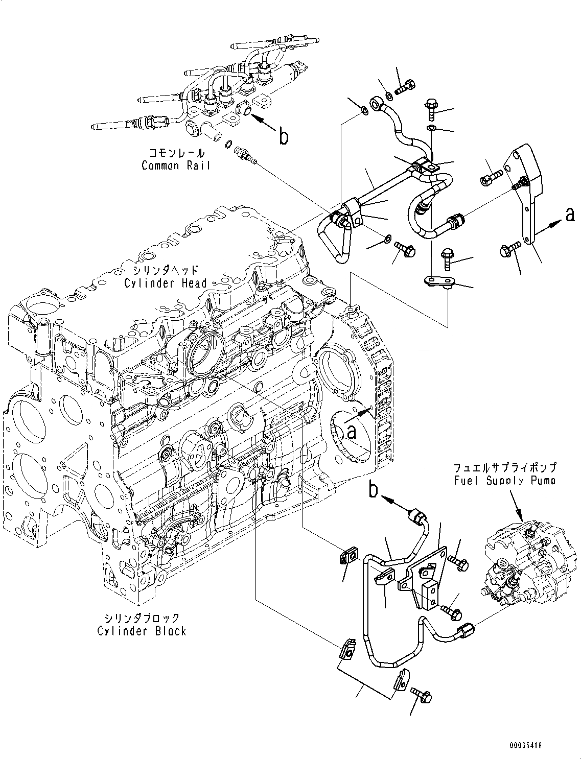 Схема запчастей Komatsu SAA4D107E-1B - ТОПЛИВОПРОВОД. (№8-) ТОПЛИВОПРОВОД.