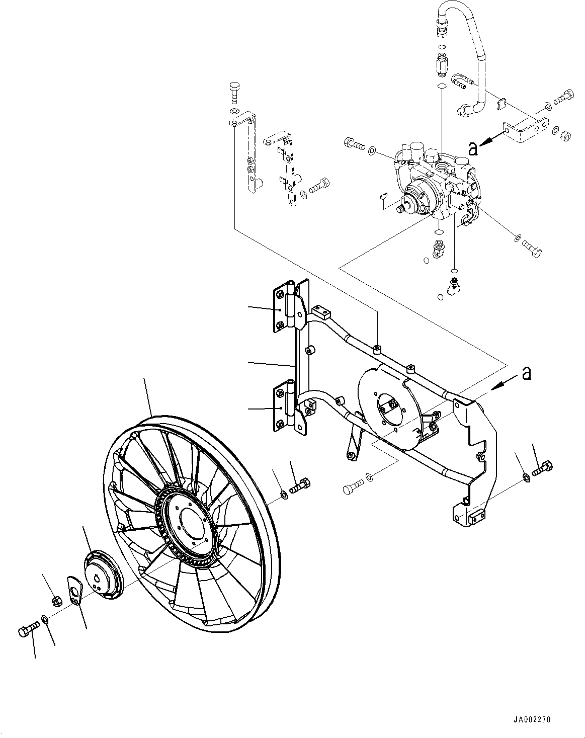 Схема запчастей Komatsu WA200-6 - РАДИАТОР, ВЕНТИЛЯТОР (№78-) РАДИАТОР, С КОНДИЦИОНЕРОМ, LATCH ТИП