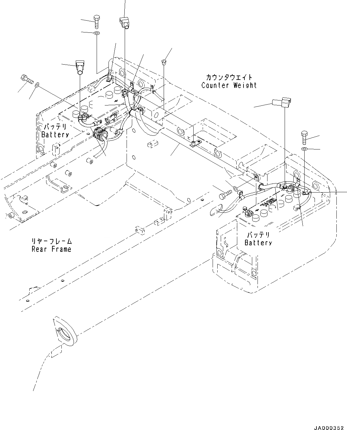 Схема запчастей Komatsu WA200-6 - ЗАДН. ЭЛЕКТРИЧ. ПРОВОДКА, АККУМУЛЯТОР КАБЕЛЬ (№7-) ЗАДН. ЭЛЕКТРИЧ. ПРОВОДКА, С 9AMP. ГЕНЕРАТОР, ЭКСТРЕНН. РУЛЕВ. УПРАВЛЕНИЕ, АВТОМАТИЧ. УПРАВЛ-Е ТИП