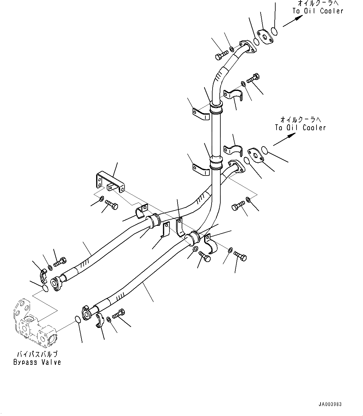 Схема запчастей Komatsu WA200-6 - ГИДРОЛИНИЯ, МАСЛООХЛАДИТЕЛЬ (№787-779) ГИДРОЛИНИЯ, С 3-Х СЕКЦ. КОНТР. КЛАПАНОМ, ВЫСОК. ПОДЪЕМ РУКОЯТЬ