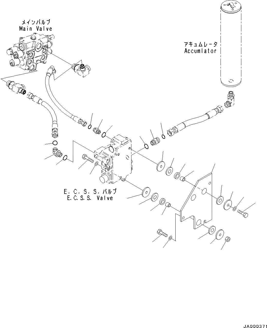 Схема запчастей Komatsu WA200-6 - ГИДРОЛИНИЯ, E.C.S.S. КЛАПАН КРЕПЛЕНИЕ (№779-) ГИДРОЛИНИЯ, С 4-Х СЕКЦИОНН. УПРАВЛЯЮЩ. КЛАПАН, ECSS