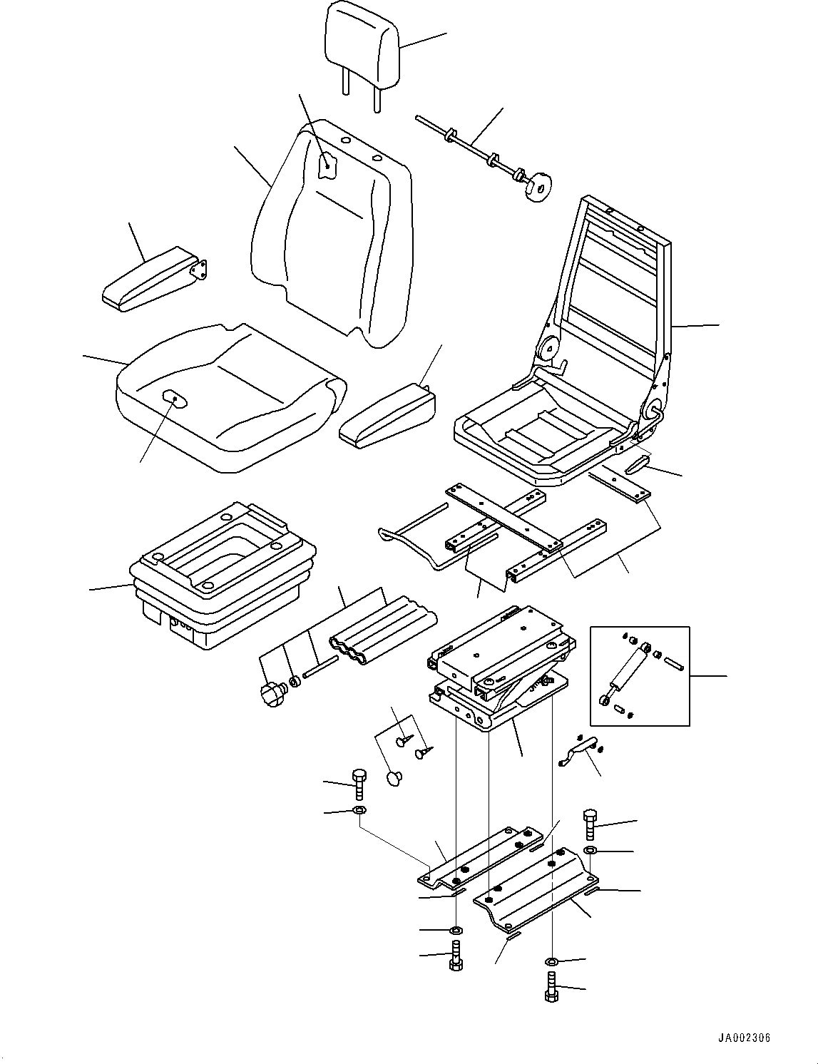 Схема запчастей Komatsu WA200-6 - СИДЕНЬЕ ОПЕРАТОРА (№7-) СИДЕНЬЕ ОПЕРАТОРА, С ВОЗД. ПОДВЕСКОЙ, С ОТКИДН. СПИНКОЙ
