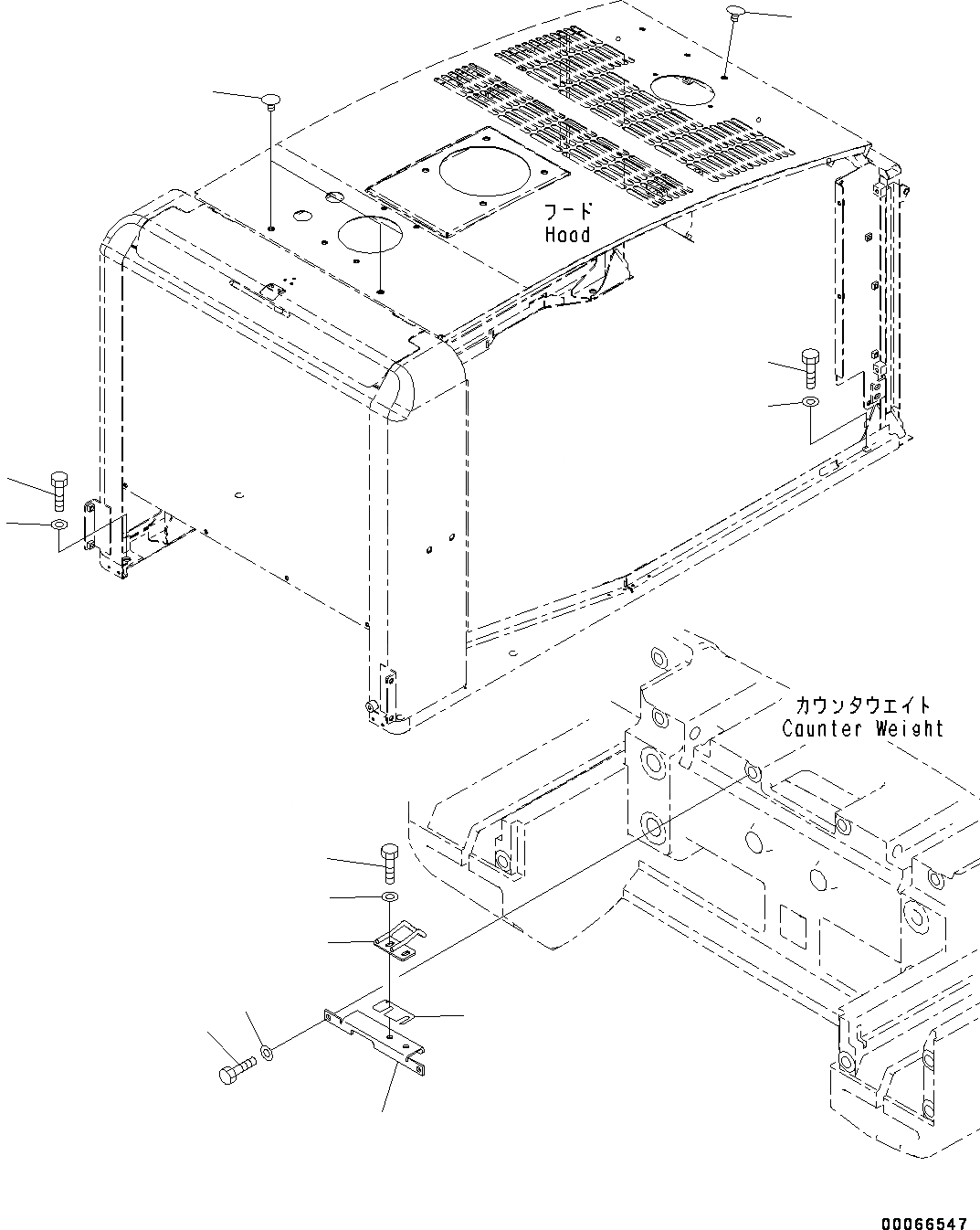 Схема запчастей Komatsu WA200-6 - КАПОТ, КРЕПЛЕНИЕ (№7-7) КАПОТ, С СИГНАЛ. ЗАДНЕГО ХОДА, С УДЛИНН. ВПУСК ВОЗДУХА, PROVISION ДЛЯ ПОЛН. КРЫЛО