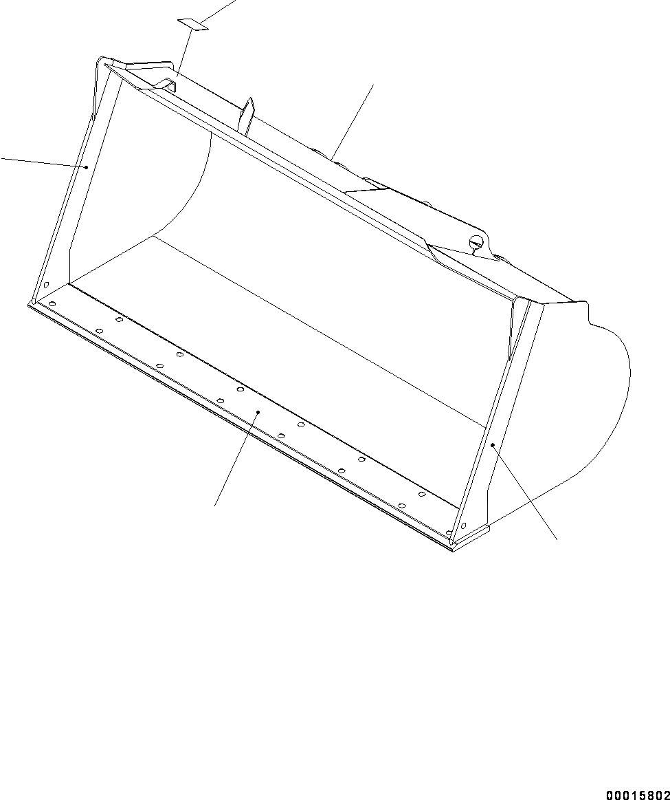Схема запчастей Komatsu WA200-6 - КОВШ (№7-) КОВШ, .M, С РЕЖУЩ. КРОМКОЙ НА БОЛТАХ, .M