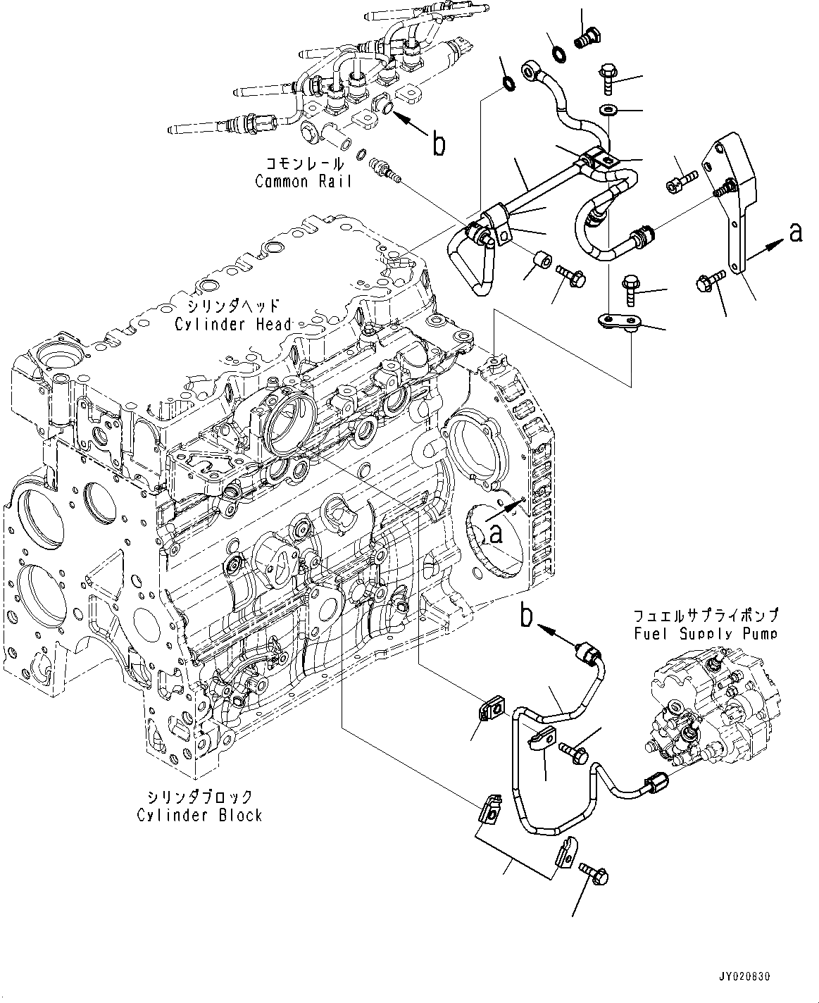 Схема запчастей Komatsu SAA4D107E-1D - ТОПЛИВОПРОВОД., (№8-) ТОПЛИВОПРОВОД.