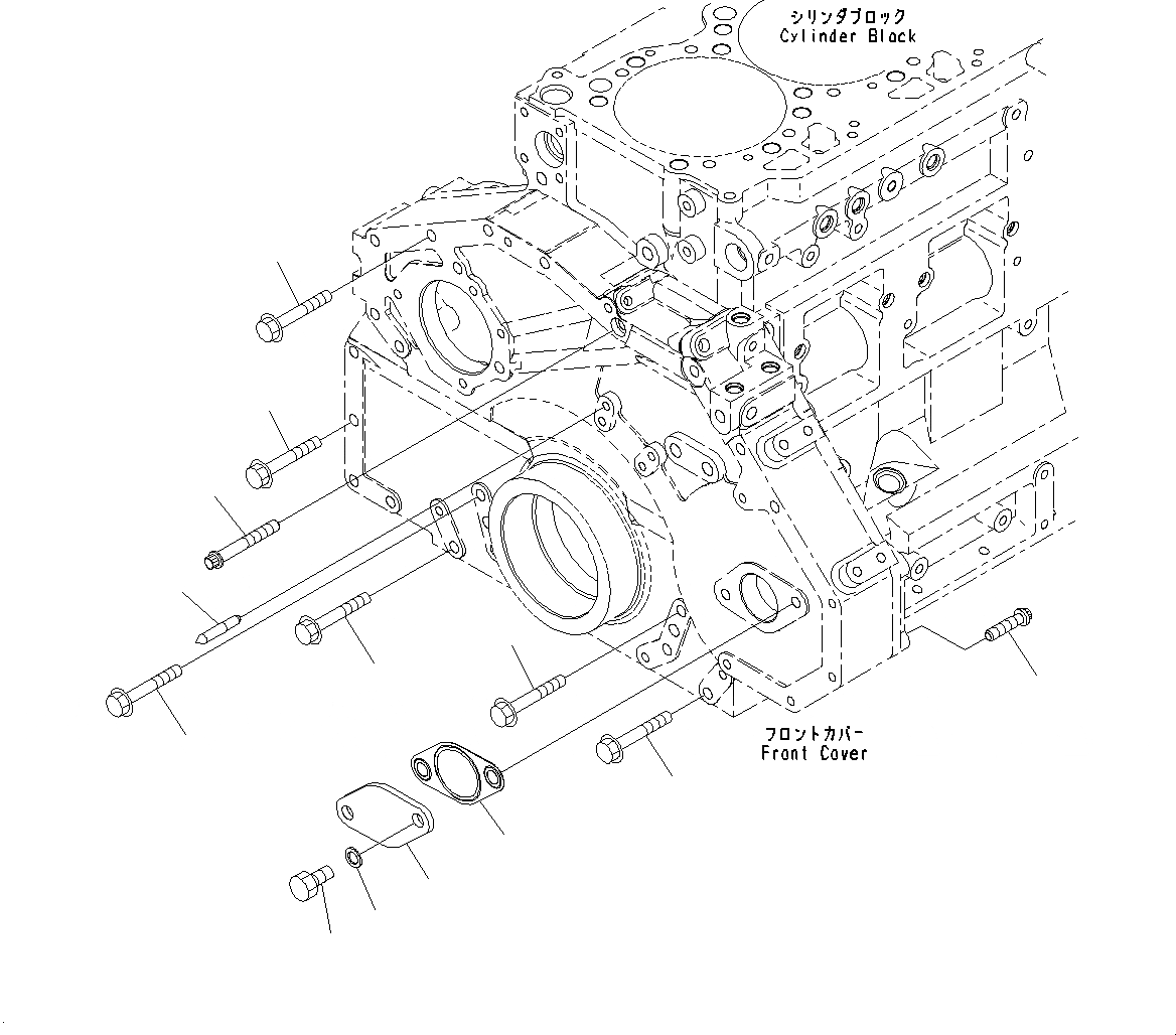 Схема запчастей Komatsu SAA6D125E-5J - ЭЛЕМЕНТЫ ПЕРЕДН. КРЫШКИ (№9-) ЭЛЕМЕНТЫ ПЕРЕДН. КРЫШКИ