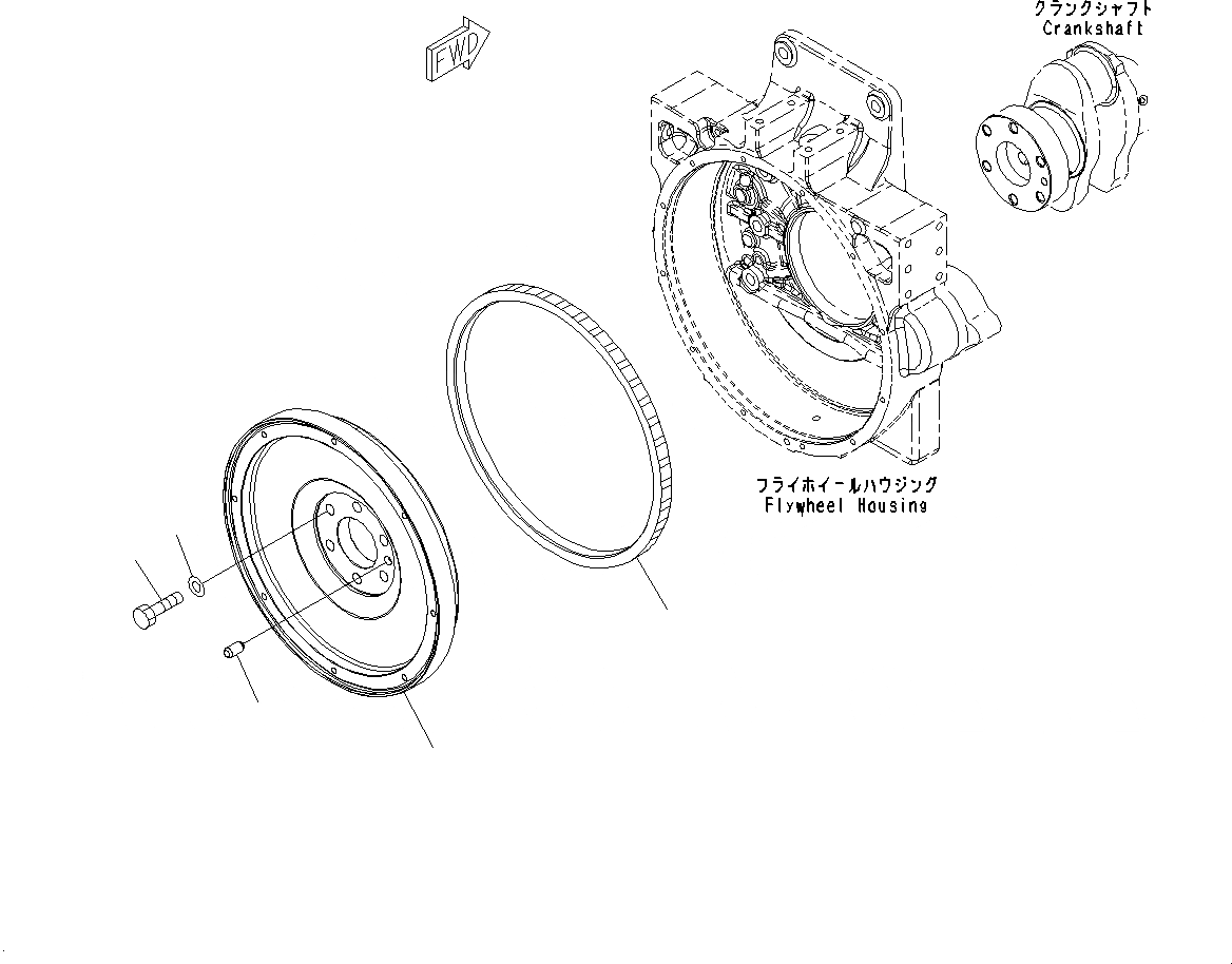 Схема запчастей Komatsu SAA6D125E-5J - МАХОВИК (№9-) МАХОВИК