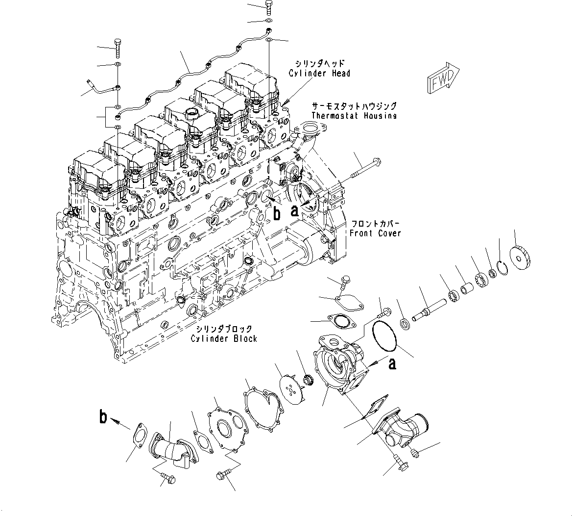 Схема запчастей Komatsu SAA6D125E-5J - ВОДЯНАЯ ПОМПА КРЕПЛЕНИЕ И ВОЗДУШН. ВЕНТИЛЯЦИЯ (№9-) ВОДЯНАЯ ПОМПА КРЕПЛЕНИЕ И ВОЗДУШН. ВЕНТИЛЯЦИЯ