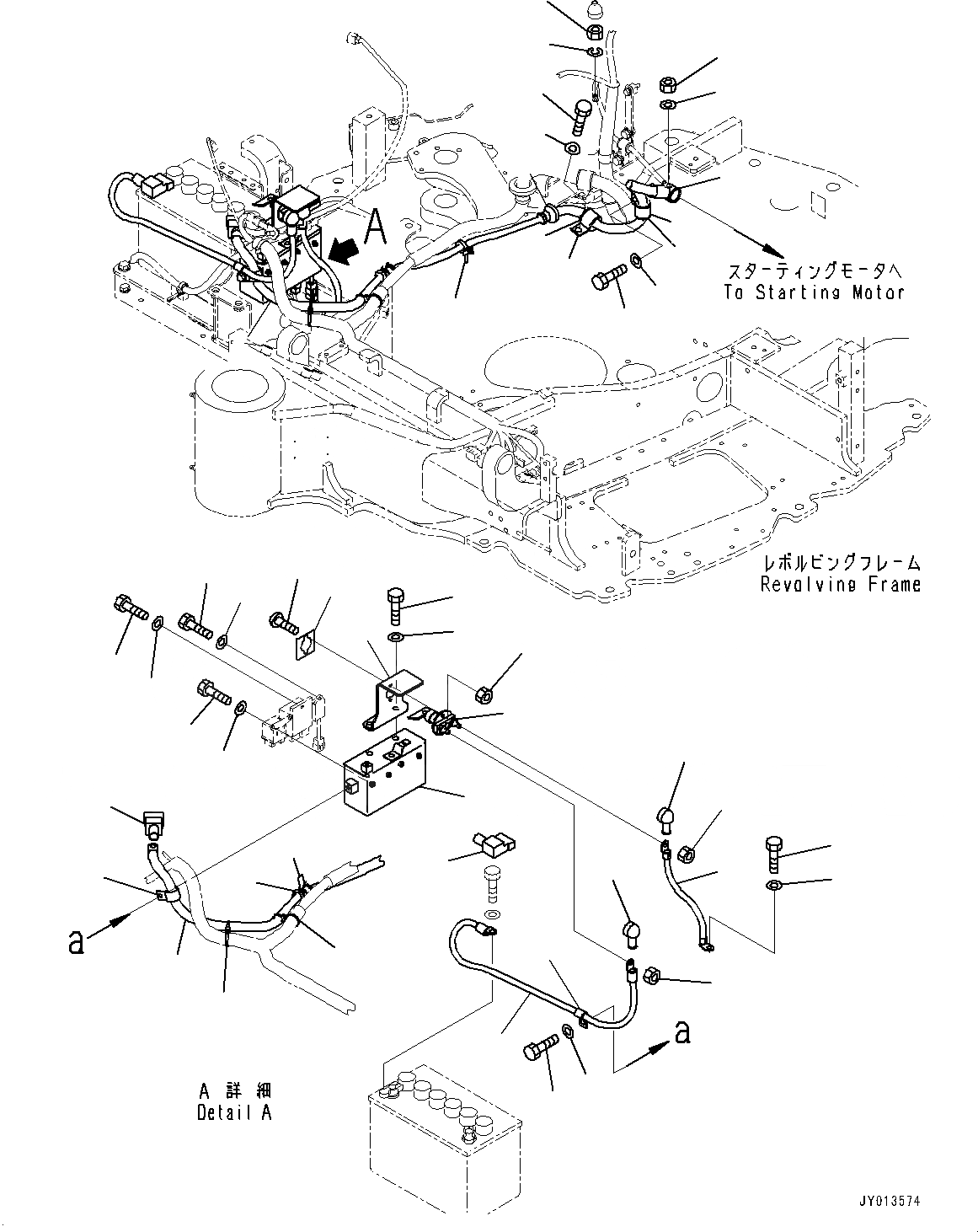 Схема запчастей Komatsu PC55MR-3 - ЭЛЕКТРИЧ. ПРОВОДКА, АККУМУЛЯТОР КАБЕЛЬ И БЛОК РЕЛЕ (№-) ЭЛЕКТРИЧ. ПРОВОДКА, ДЛЯ СТРАН ЕС, ДЛЯ MACHINE С АВТОМАТИЧ. DECELERATOR