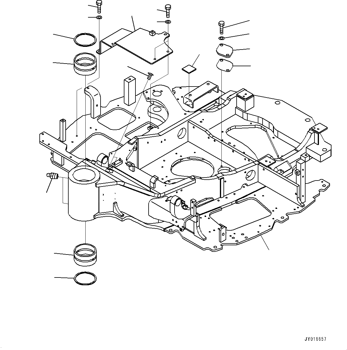 Схема запчастей Komatsu PC55MR-3 - ОСНОВНАЯ РАМА (№-) ОСНОВНАЯ РАМА, ДЛЯ СТРАН ЕС ARRANGEMENT