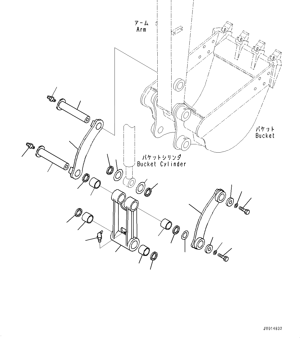 Схема запчастей Komatsu PC55MR-3 - РУКОЯТЬ, СОЕДИНЕНИЕ КОВША (№-) РУКОЯТЬ, MM РУКОЯТЬ, -НАВЕСН. ОБОРУД, ЕС ARRANGEMENT