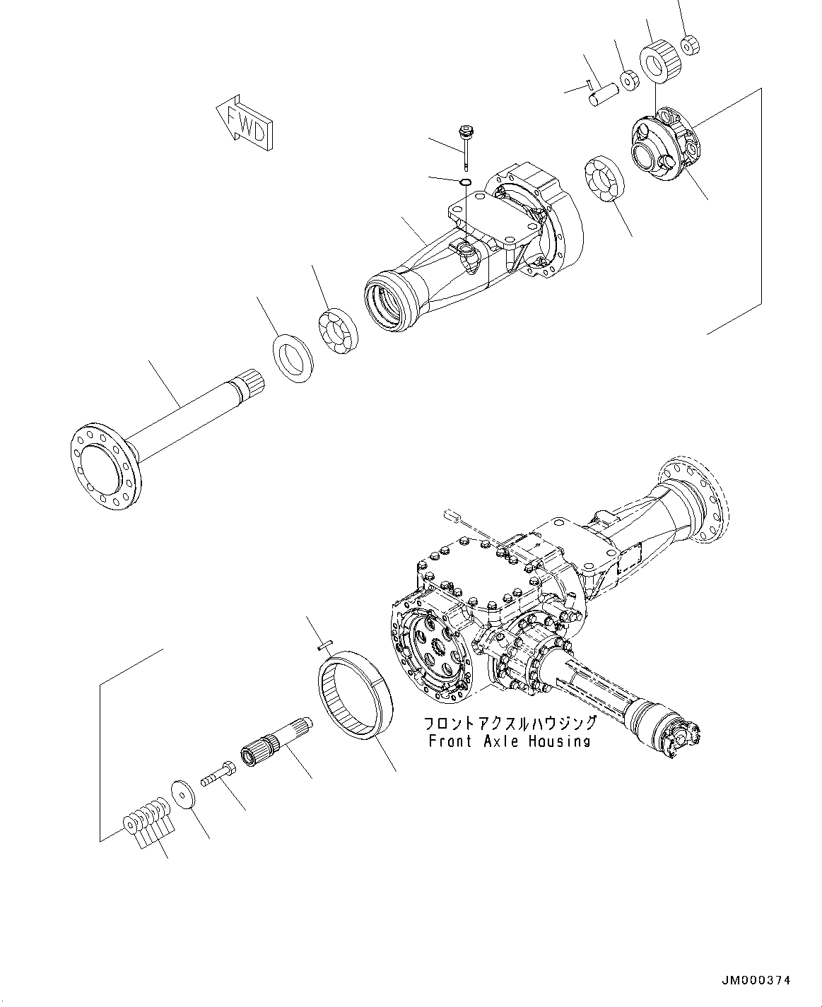 Схема запчастей Komatsu WA150-6 - ПЕРЕДНИЙ МОСТ, КОНЕЧНАЯ ПЕРЕДАЧА ЛЕВ. (№8-) ПЕРЕДНИЙ МОСТ, БЕЗ САМОБЛОКИР. ДИФФЕРЕНЦ.