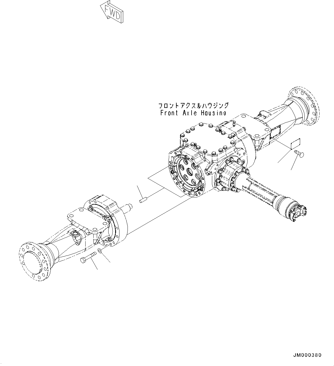 Схема запчастей Komatsu WA150-6 - ПЕРЕДНИЙ МОСТ, КОЖУХ КРЕПЛЕНИЕ (№8-) ПЕРЕДНИЙ МОСТ, БЕЗ САМОБЛОКИР. ДИФФЕРЕНЦ.