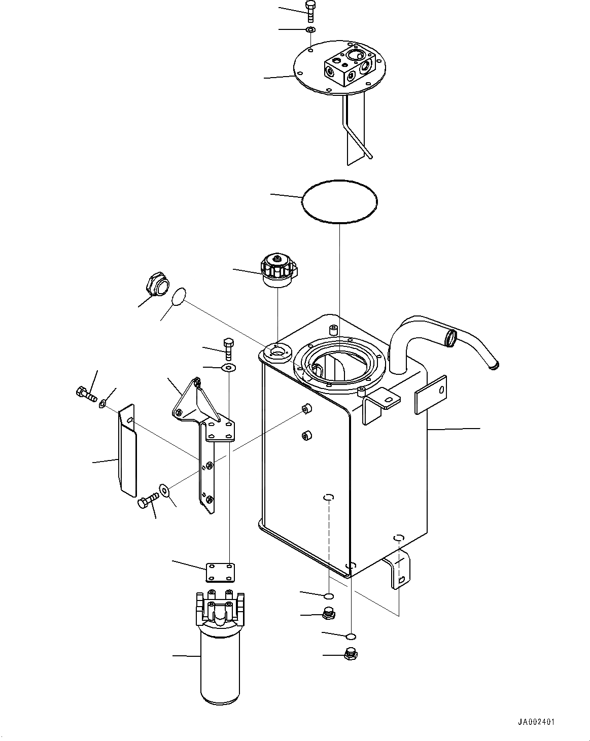 Схема запчастей Komatsu WA150-6 - ГИДР. БАК., БАК (№8-) ГИДР. БАК., С ECSS