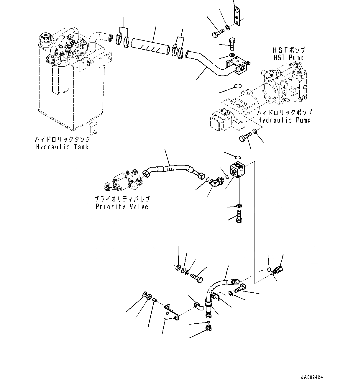 Схема запчастей Komatsu WA150-6 - ПЕРЕДАЧА, ВНУТР. ЧАСТИ, HST МОТОР (/) (№8-) ПЕРЕДАЧА, БЕЗ КРЫШКА МАСЛОНАЛИВНОГО ПАТРУБКА БЛОКИРОВКА И КРЫШКИБЛОКИР.