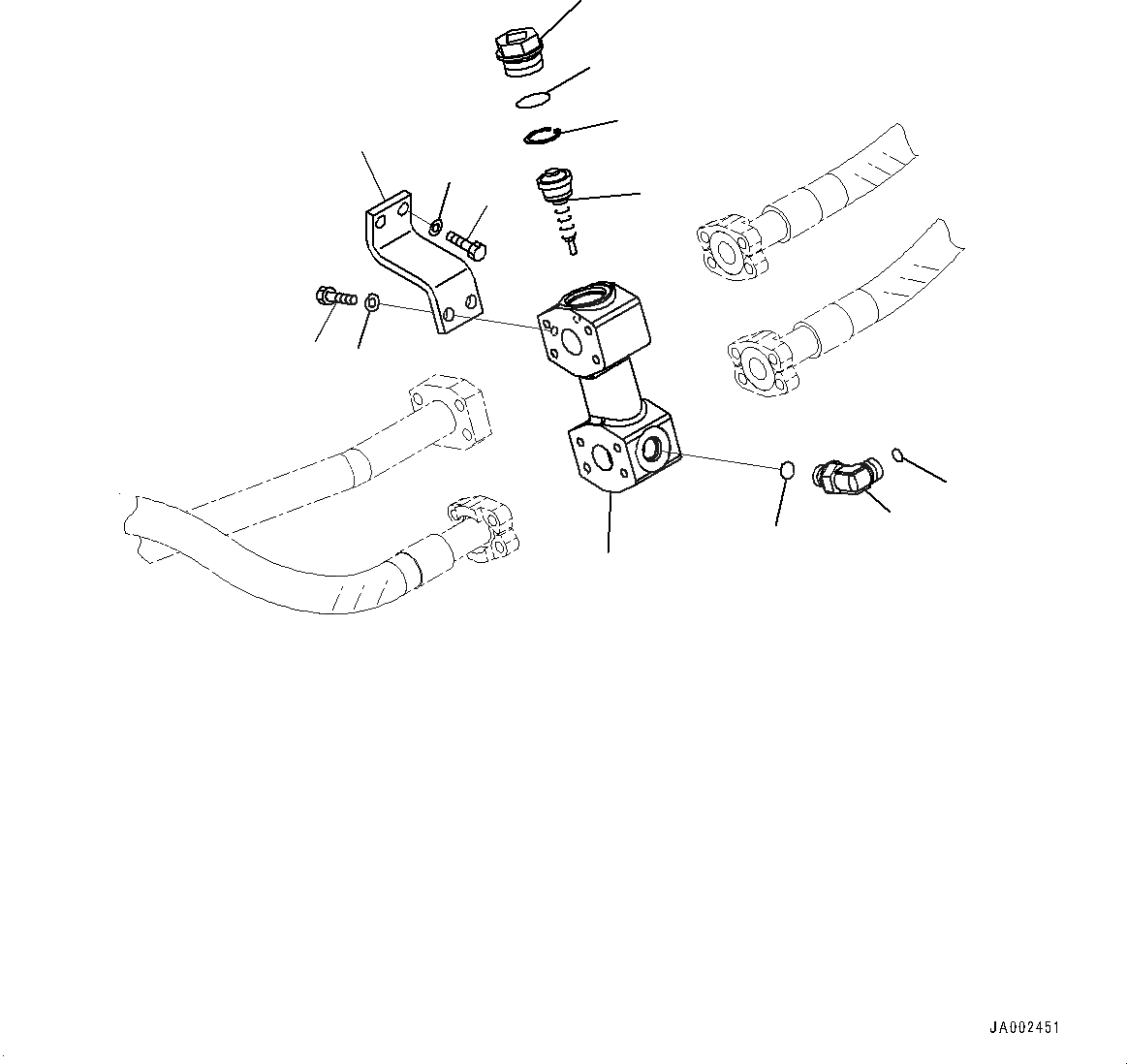 Схема запчастей Komatsu WA150-6 - ГИДРОЛИНИЯ, BYPASS КЛАПАН (№8-) ГИДРОЛИНИЯ, С 3-Х СЕКЦ. КОНТР. КЛАПАНОМ