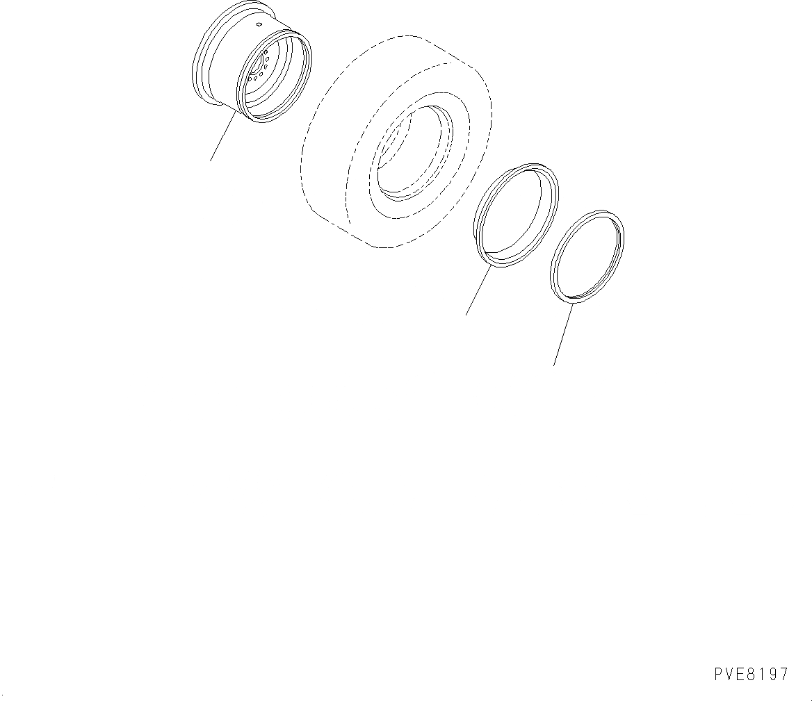 Схема запчастей Komatsu WA150-6 - ОБОД КОЛЕСА (№8-) ОБОД КОЛЕСА, ОБОД КОЛЕСА ONLY, ДЛЯ 7.-