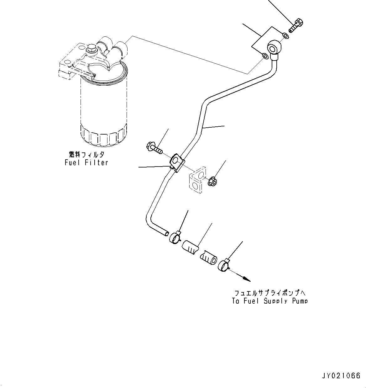 Схема запчастей Komatsu SAA4D95LE-5J - ТРУБЫ ТОПЛ. ФИЛЬТРА (№88-) ТРУБЫ ТОПЛ. ФИЛЬТРА