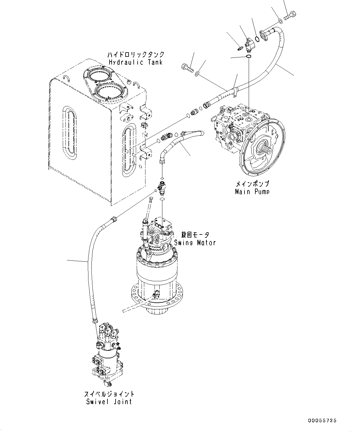 Схема запчастей Komatsu PC190LC-8 - ДРЕНАЖН. КОНТУР ДРЕНАЖН. КОНТУР