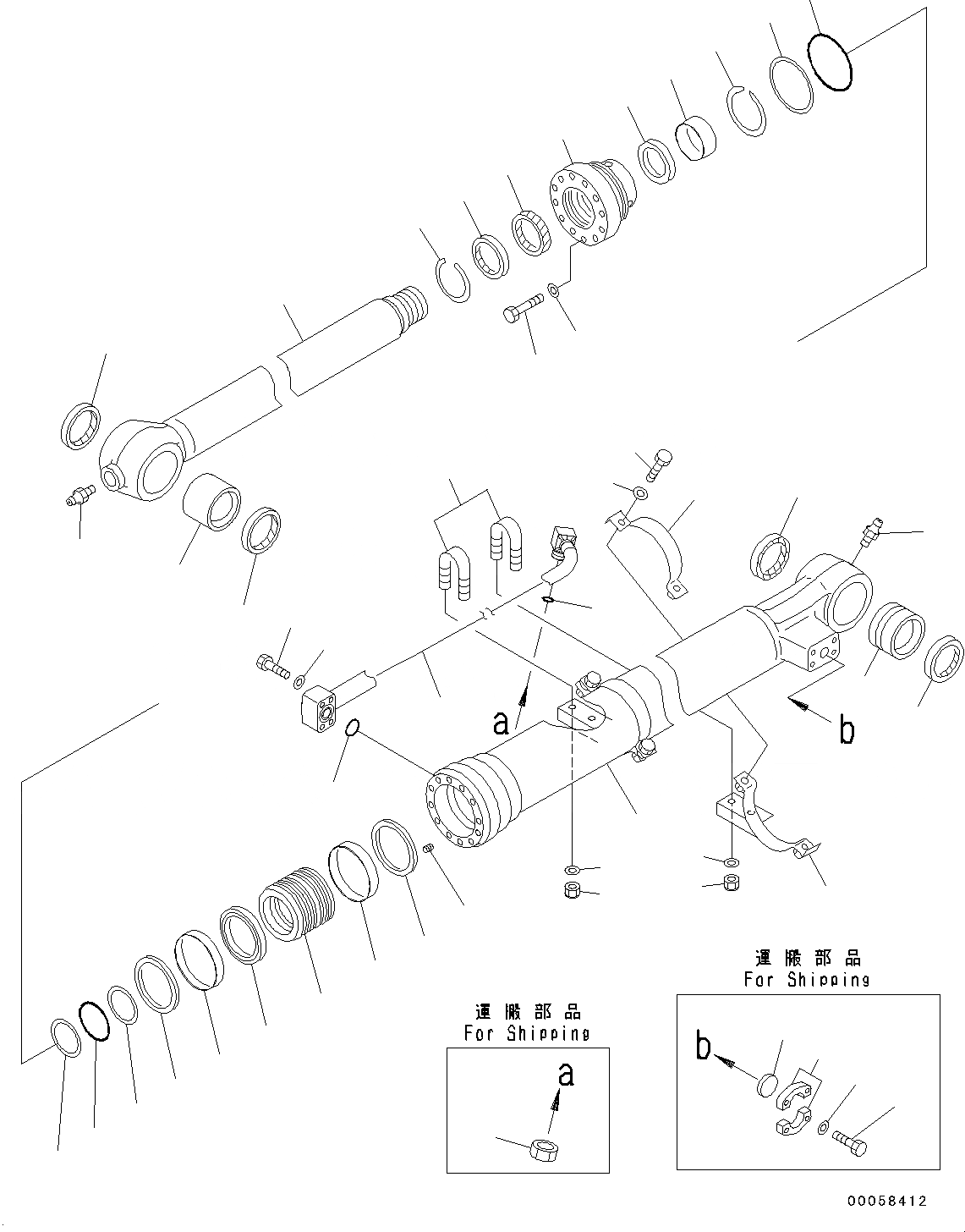 Схема запчастей Komatsu PC190LC-8 - РУКОЯТЬ, .M, ЦИЛИНДР КОВША, ВНУТР. ЧАСТИ РУКОЯТЬ, .M