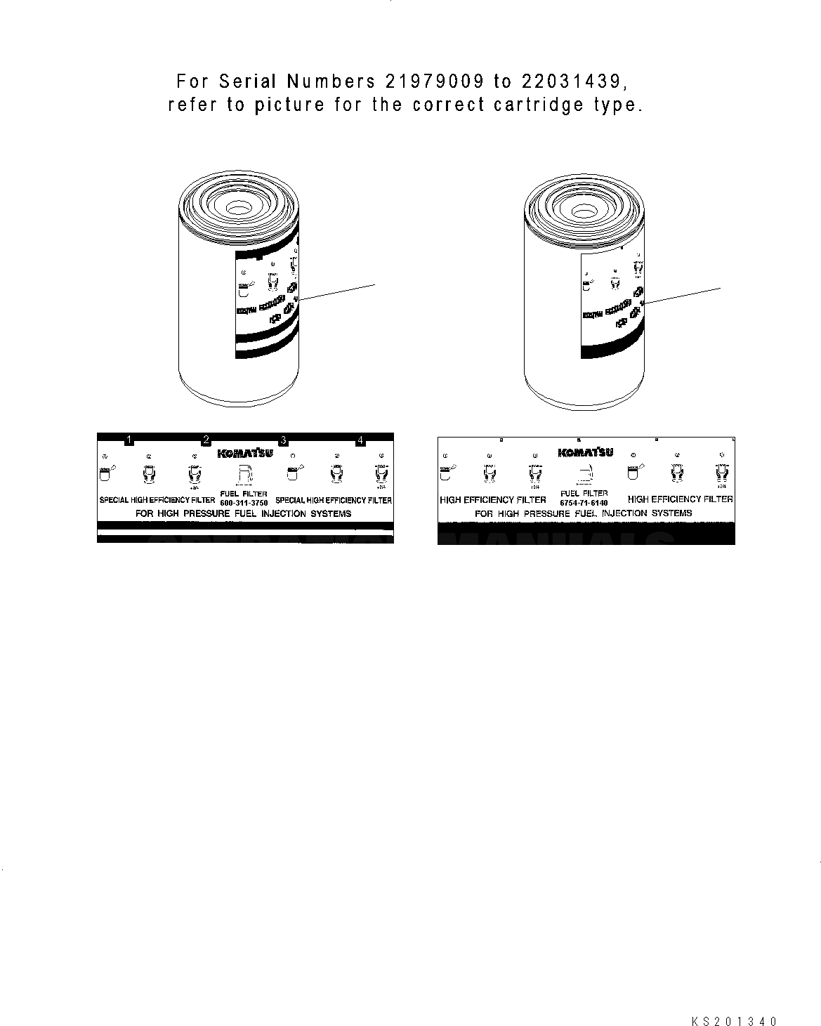 Схема запчастей Komatsu SAA4D107E-1D - ТОПЛИВН. ФИЛЬТР. CARTRIDGE ТОПЛИВН. ФИЛЬТР. CARTRIDGE