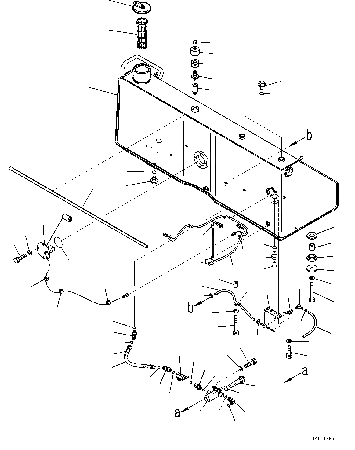 Схема запчастей Komatsu D65EX-16 - ТОПЛИВН. БАК., БАК И САПУН (№8-8) ТОПЛИВН. БАК., С TОБОД КОЛЕСАMING DOZER