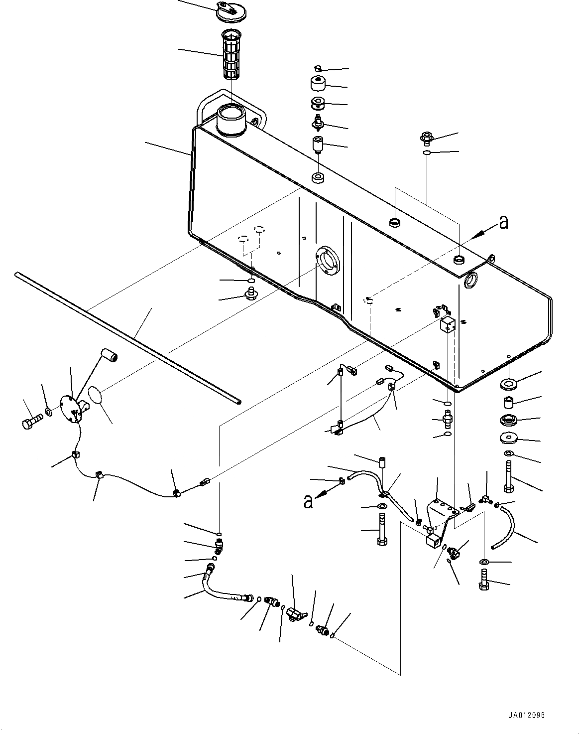 Схема запчастей Komatsu D65EX-16 - ТОПЛИВН. БАК. (№8-) ТОПЛИВН. БАК., С ТОПЛИВН. ФИЛЬТР ОБОГРЕВАТЕЛЬ.